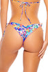 Luli Fama Water Blossoms Seamless Reversible Wavy Ruched Back Tie Side Bottom